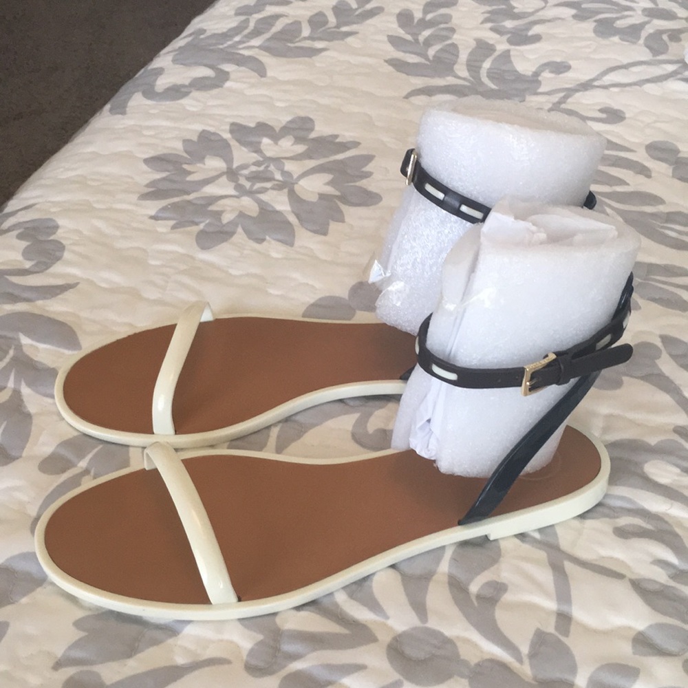 Tory Burch Leather Ankle Strap Jelly Sandal